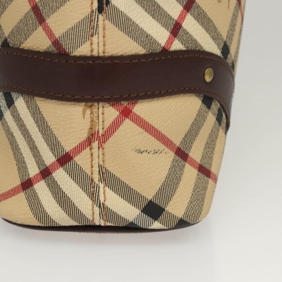 BURBERRY Nova Check Hand Bag PVC Beige Auth 121465 - Picture 10 of 16